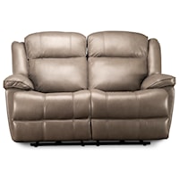 Leather Match Power Loveseat with Power Head Rest and USB